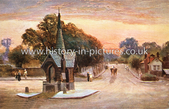 The Drinking Fountain and Village, Wanstead, London. c.1906